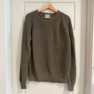 L.L. Bean Forest Green Rollneck Crewneck Knit Sweater Size Small